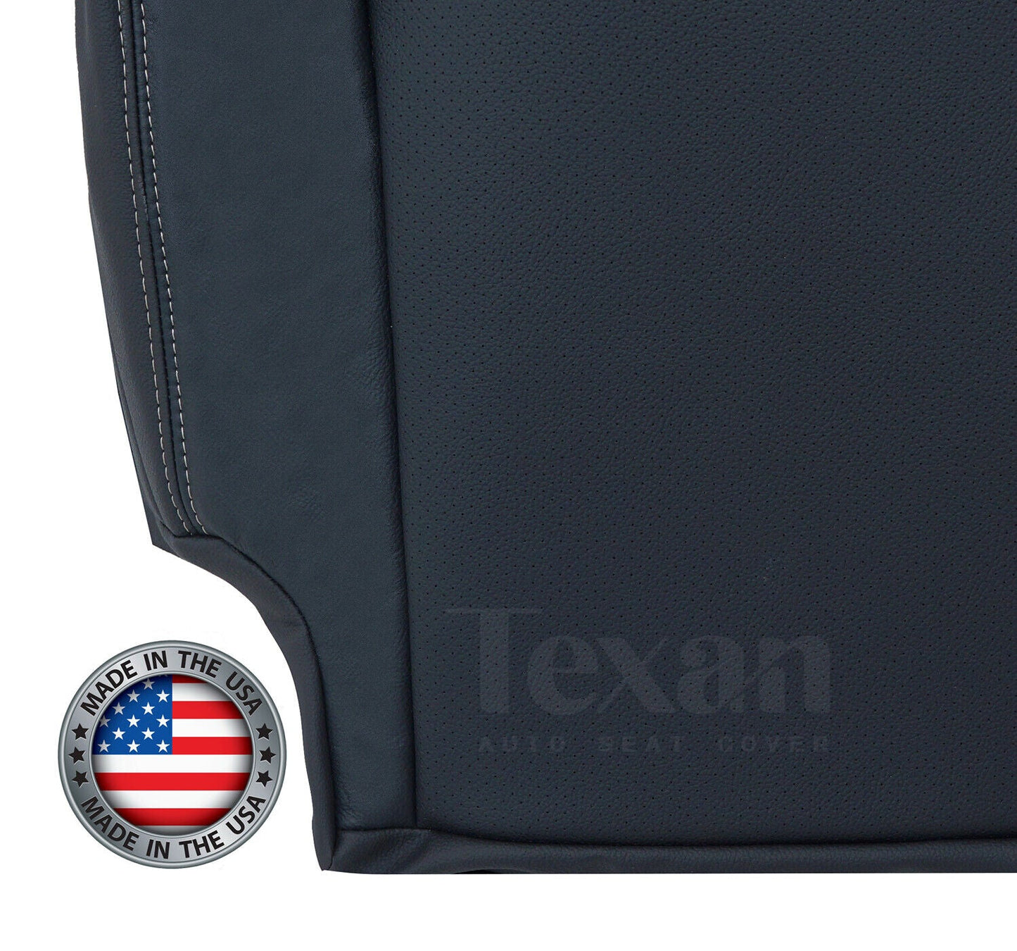 2009 to 2012 Dodge Ram Passenger Bottom Perforated Leather Replacement Seat Cover Dark Slate/Black