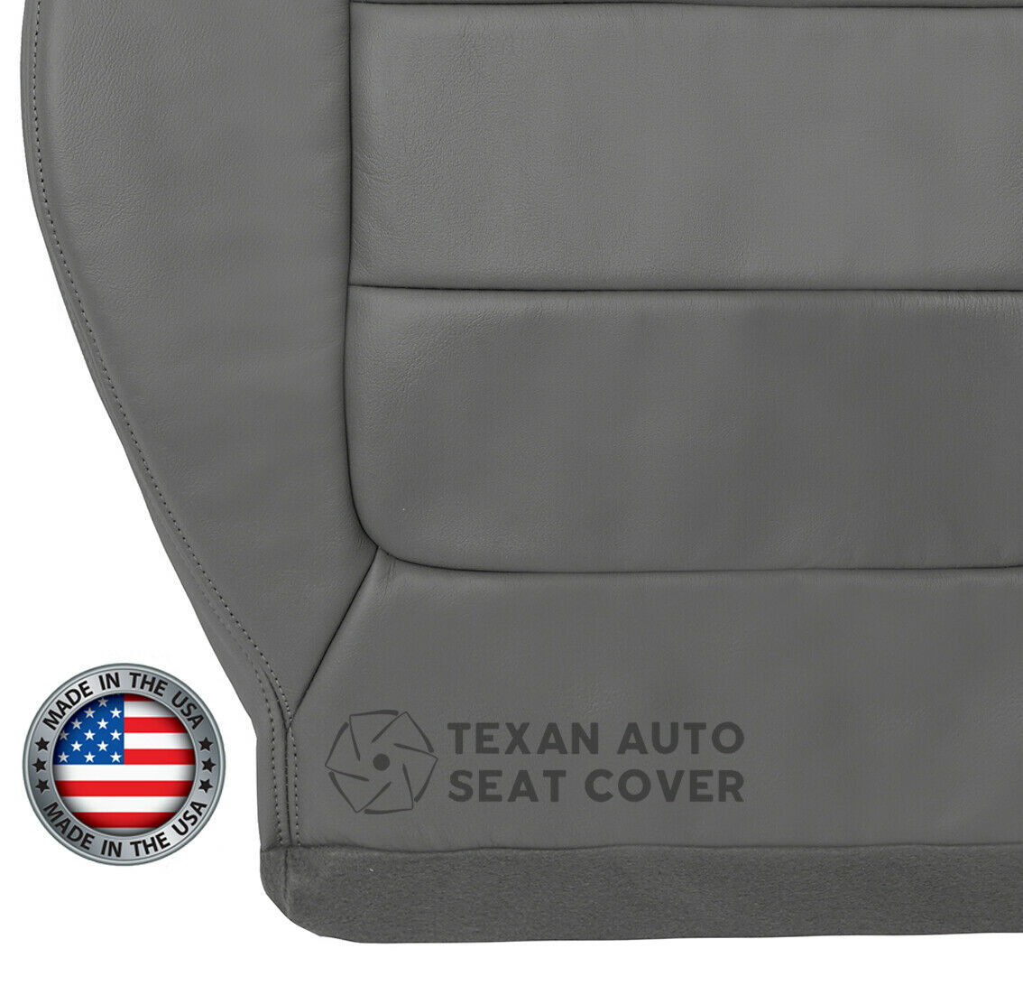 2002, 2003 Ford F150 Lariat Super Crew, Crew Cab Driver Side Bottom Synthetic Leather Seat Cover Gray