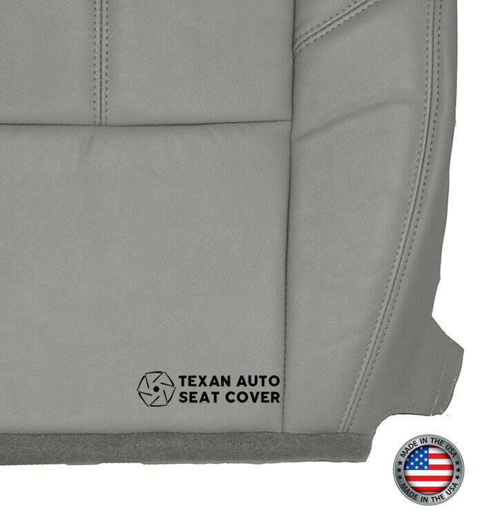 2007 to 2014 Chevy Silverado Driver Bottom Leather Seat Cover Gray