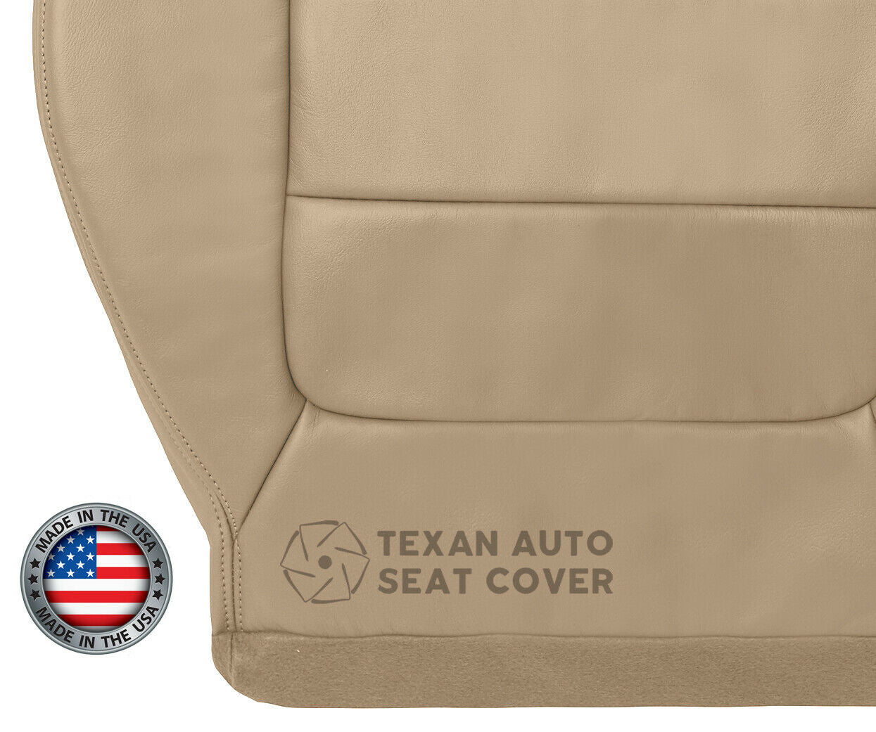 2002, 2003 Ford F150 Lariat Super Crew , Crew Cab Driver Side Bottom  Leather Seat Cover Tan