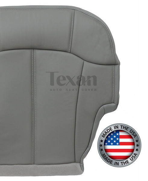 1999 to 2002 GMC Sierra Driver Side Bottom Leather Replacement Seat Cover Gray