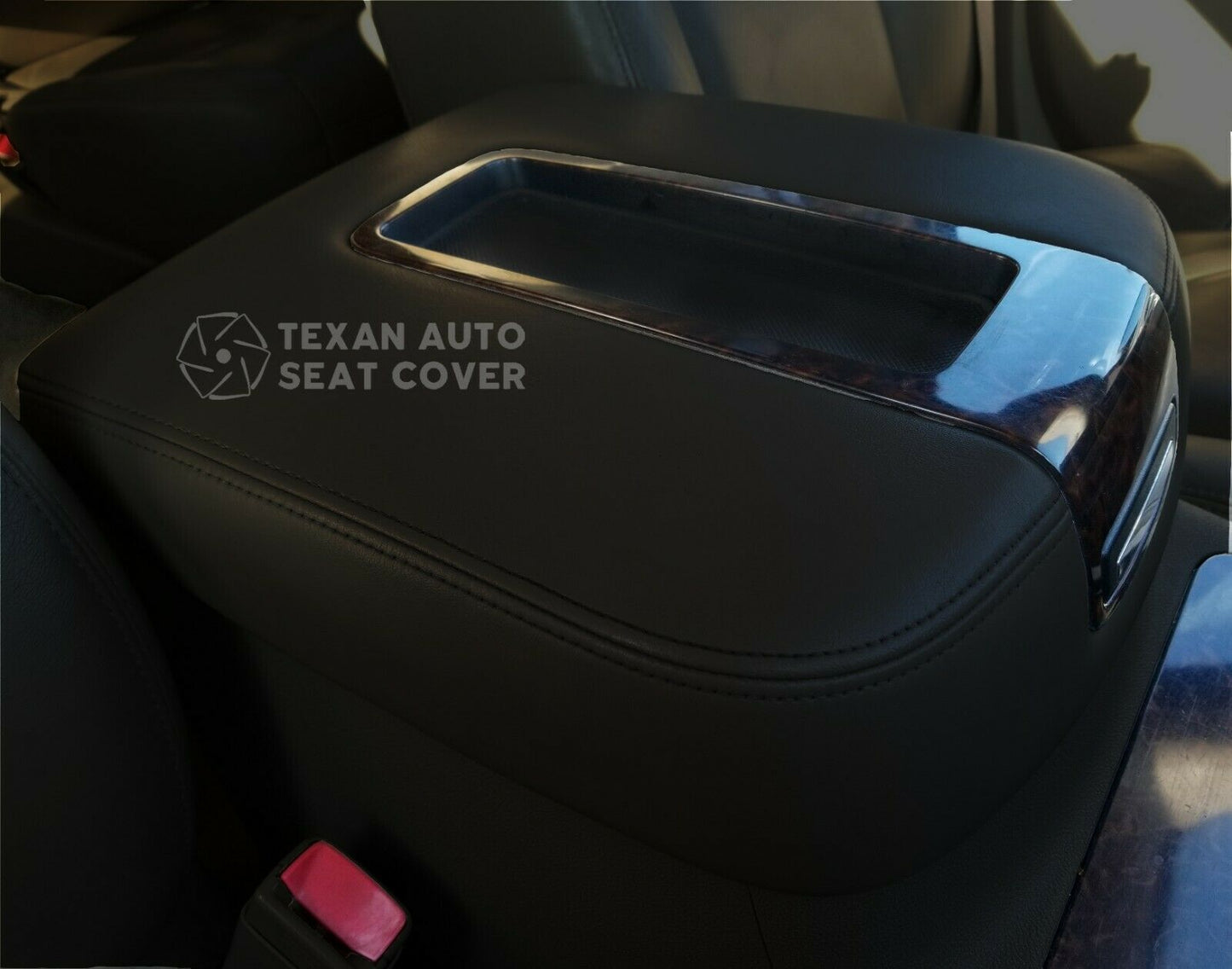 2007 to 2014 Chevy Tahoe/Suburban LS, LT, LTZ Center Console Lid Synthetic Leather Replacement Cover Black
