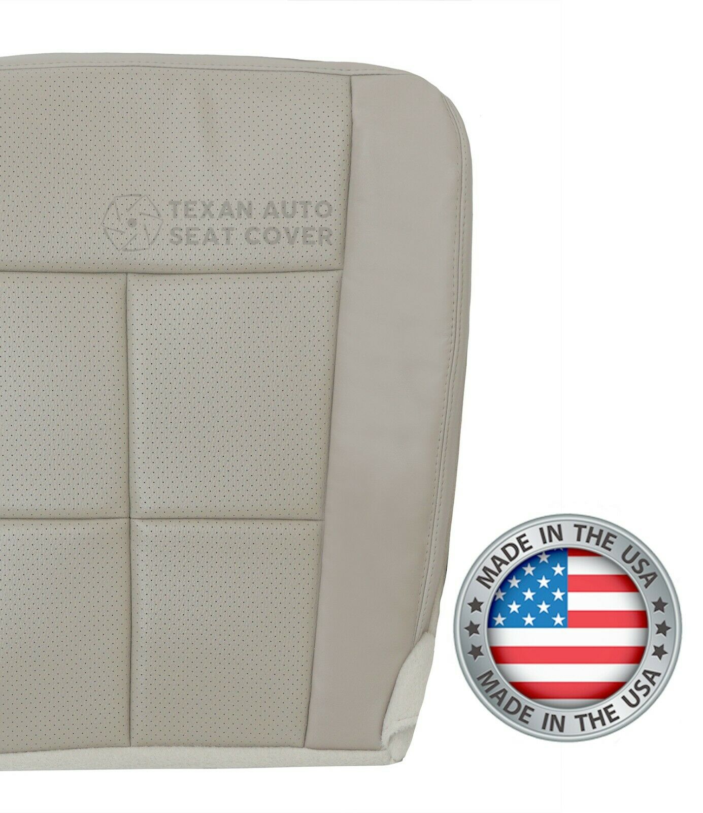 2007, 2008, 2009, 2010, 2011, 2012, 2013, 2014 Lincoln Navigator Driver Bottom Perforated Leather Seat Cover Gray