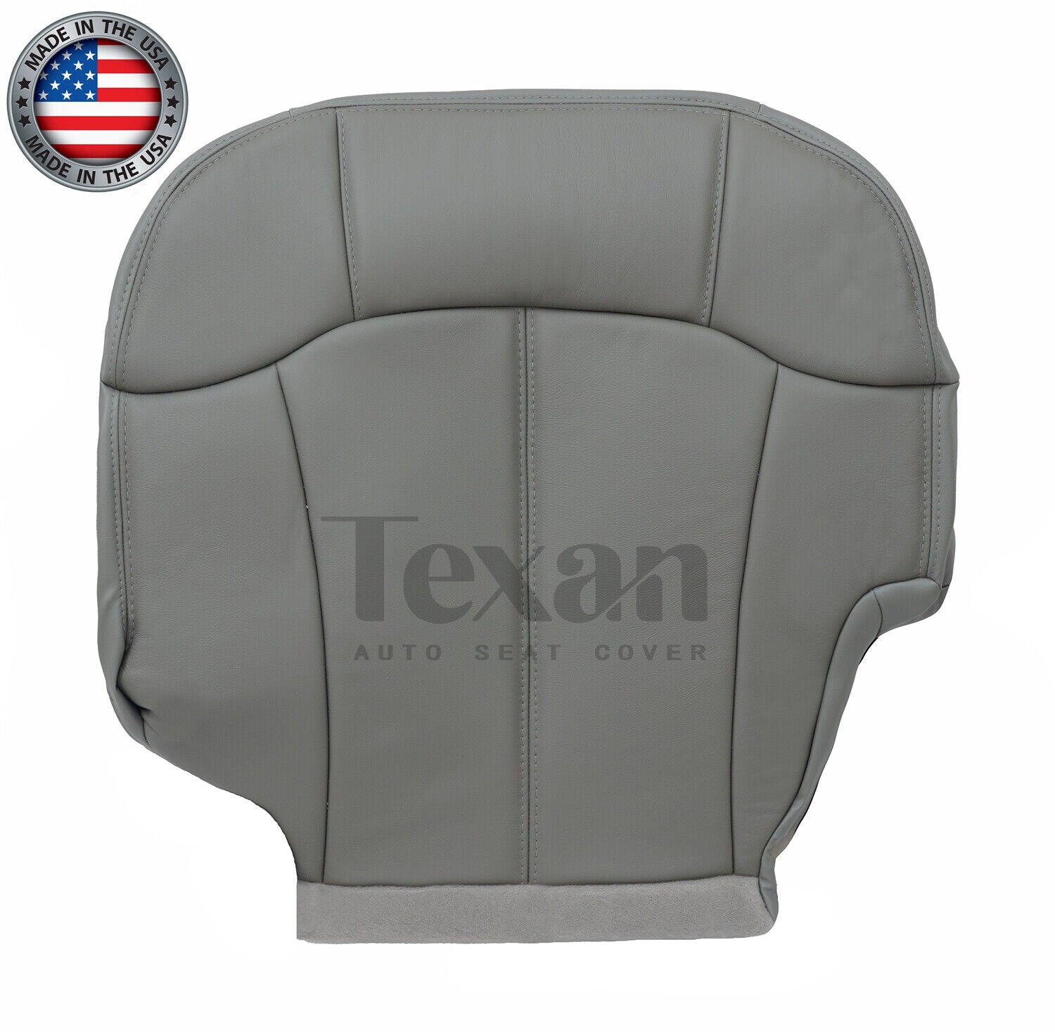 1999 to 2002 GMC Sierra Passenger Side Bottom Synthetic Leather Replacement Seat Cover Gray