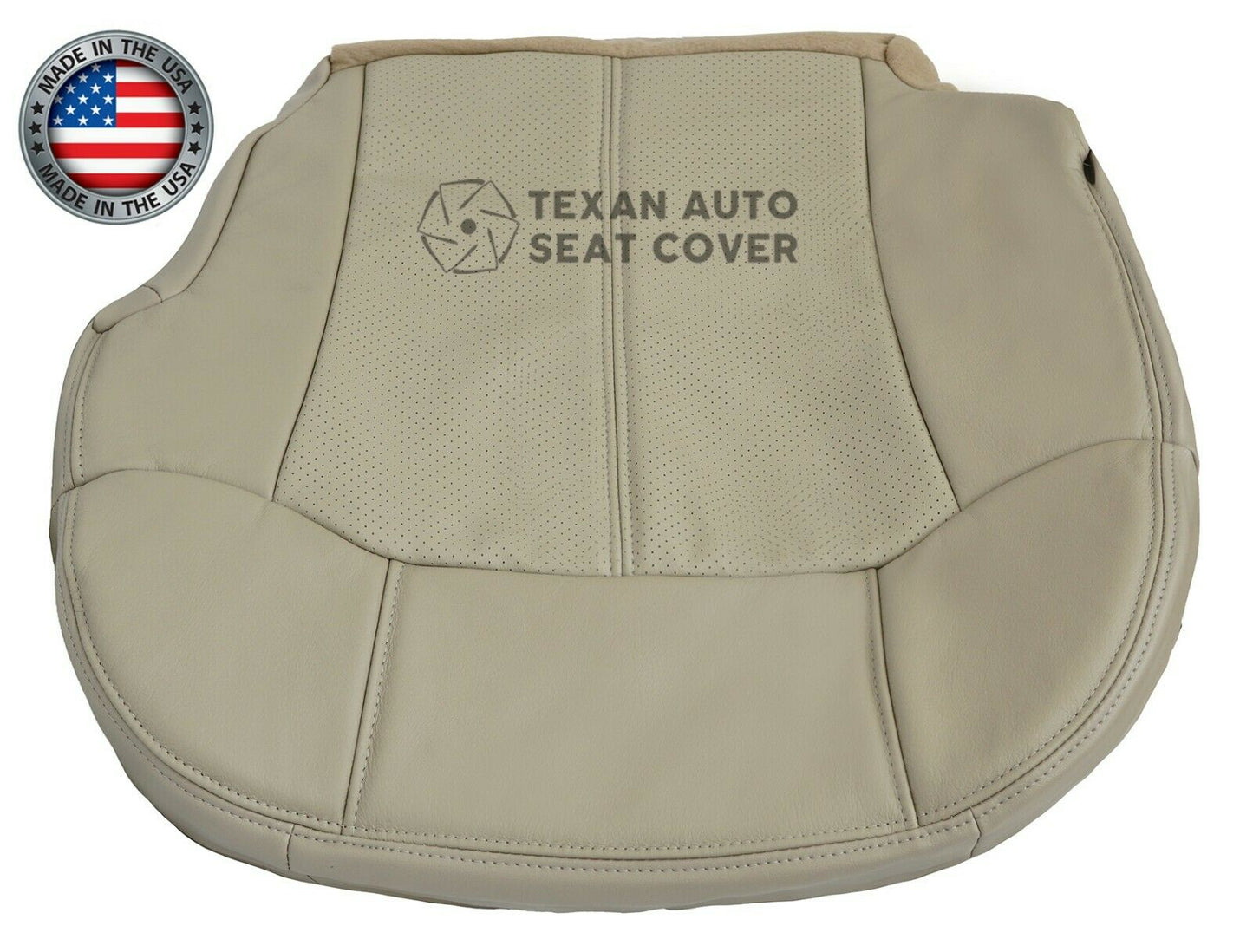 2002 Cadillac Escalade EXT Driver Bottom Perforated Leather Replacement Seat Cover Shale