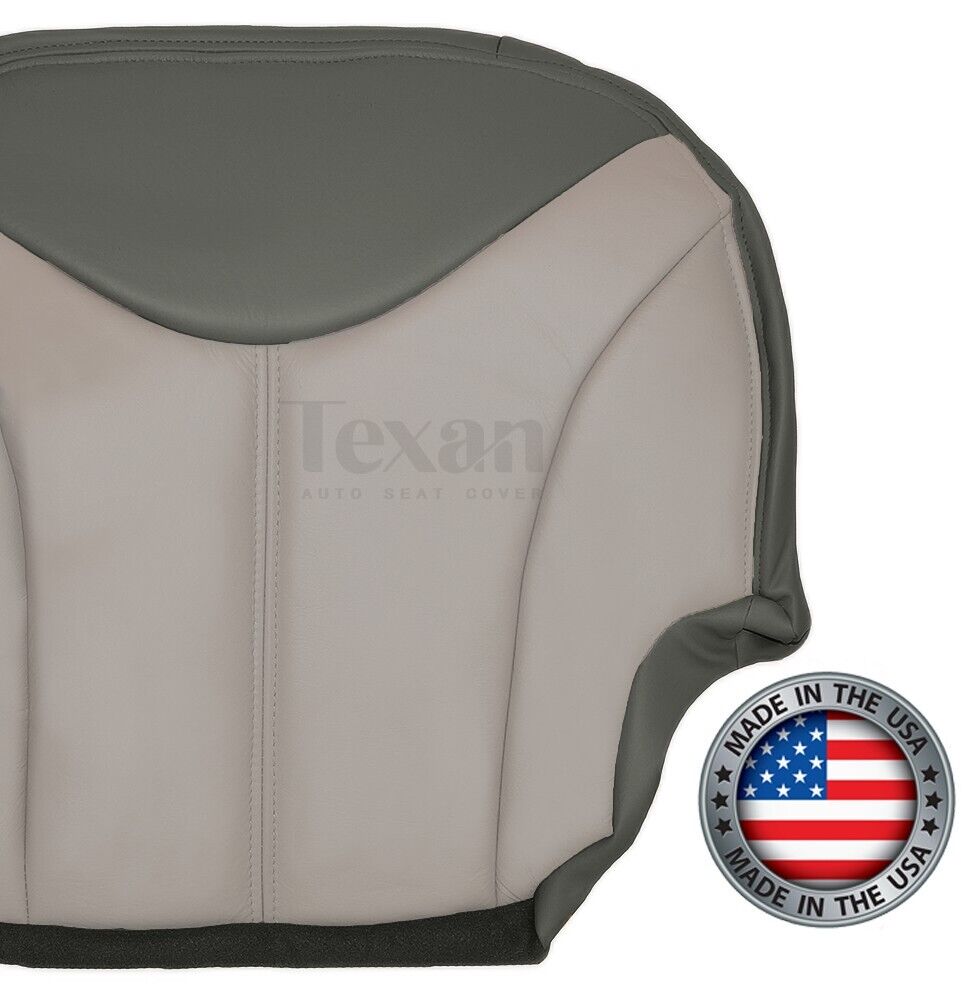 2001, 2002 GMC Sierra Denali C3 Passenger Side Bottom Synthetic Leather Replacement Seat Cover 2 Tone Gray/Shale