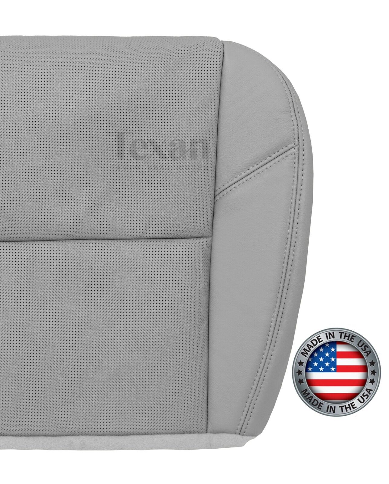 2009, 2010, 2011, 2012, 2013 Chevy Avalanche LS, LT, LTZ Leather with Perforated Inserts Passenger Bottom Seat Cover Gray