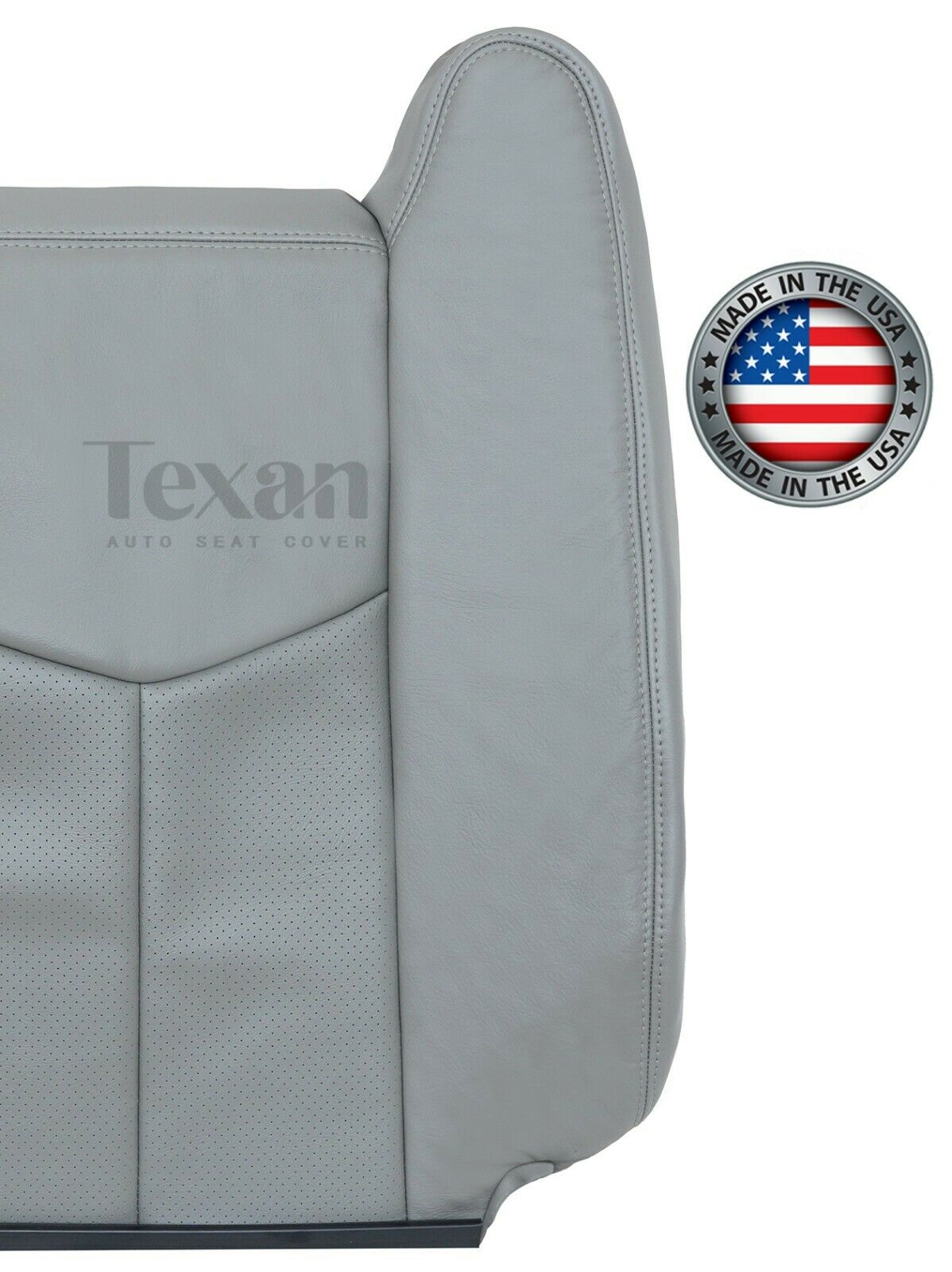 2003, 2004, 2005, 2006 Cadillac Escalade ESV, EXT Passenger Side Lean Back Perforated Synthetic Leather Replacement Seat Cover Gray