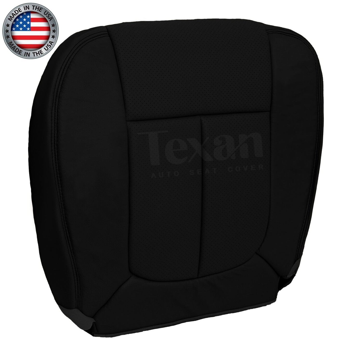 2009 to 2014 Ford F150 Lariat Passenger Bottom Perforated Leather Seat Cover Black