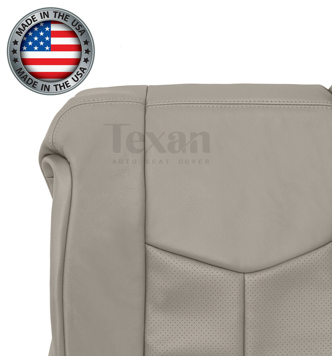 2003, 2004, 2005, 2006 Cadillac Escalade EXT ESV Passenger Side Lean Back Perforated Synthetic Leather Replacement Seat Cover Shale