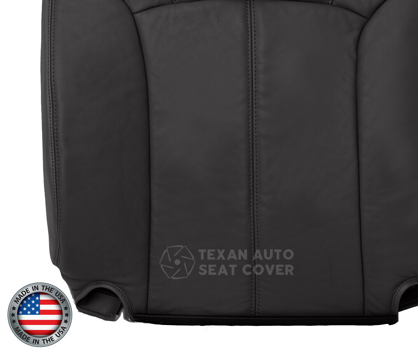1999 to 2002 GMC Sierra Passenger Lean Back Leather Replacement Seat Cover Dark Gray