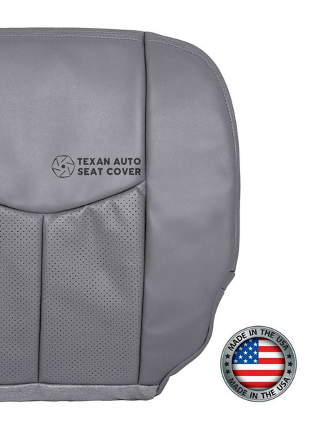 2003, 2004, 2005, 2006 Cadillac Escalade ESV, EXT, 2WD 4X4 AWD Passenger Side Bottom Perforated Synthetic Leather Replacement Seat Cover Gray