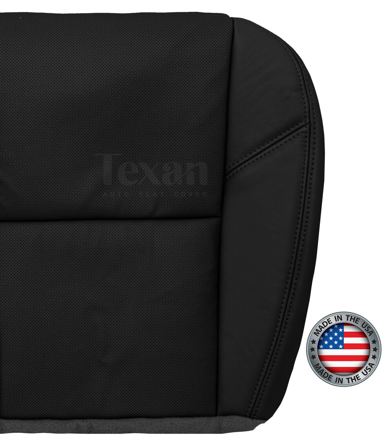2012 to 2014 Chevy Silverado Passenger Bottom Leather Perforated Seat Cover Black