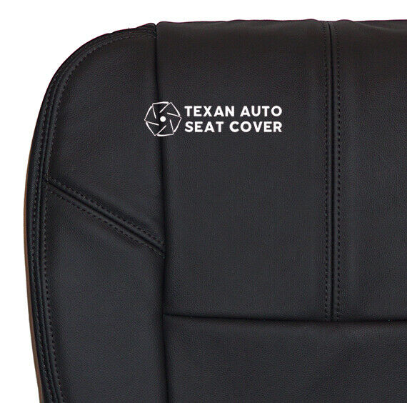 2007 to 2014 Chevy Silverado Passenger Bottom Leather Seat Cover Black