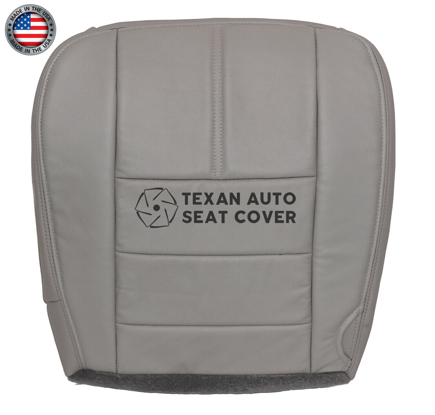 2008, 2009, 2010 Ford F250 F350 F450 F550 Lariat, XLT with Leather Driver Bottom Leather Seat Cover Gray