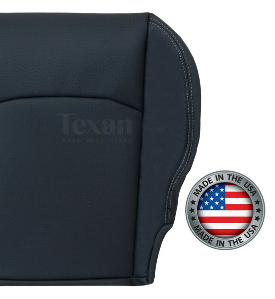 2009 to 2012 Dodge Ram Driver Bottom Perforated Synthetic Leather Replacement Seat Cover Dark Slate/Black