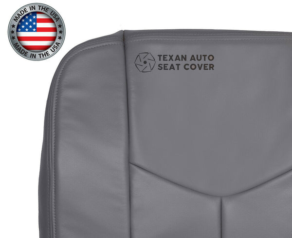 2003 to 2007 Chevy Silverado Passenger Bottom Synthetic Leather Seat Cover Gray