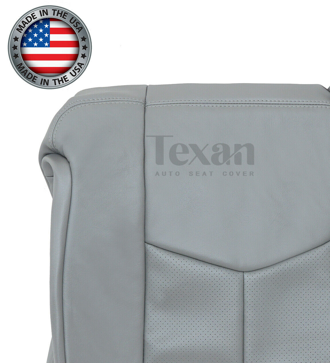 2003, 2004, 2005, 2006 Cadillac Escalade ESV, EXT Driver Side Lean Back Perforated Leather Replacement Seat Cover Gray