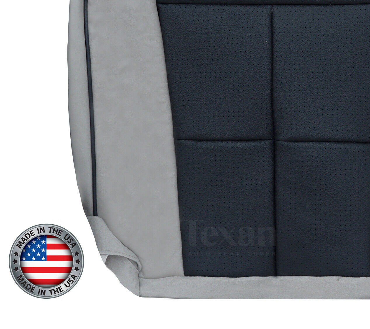 Fits 2007, 2008, 2009, 2010, 2011, 2012, 2013, 2014 Lincoln Navigator Driver Side Bottom Perforated Leather Seat Cover Gray/Black
