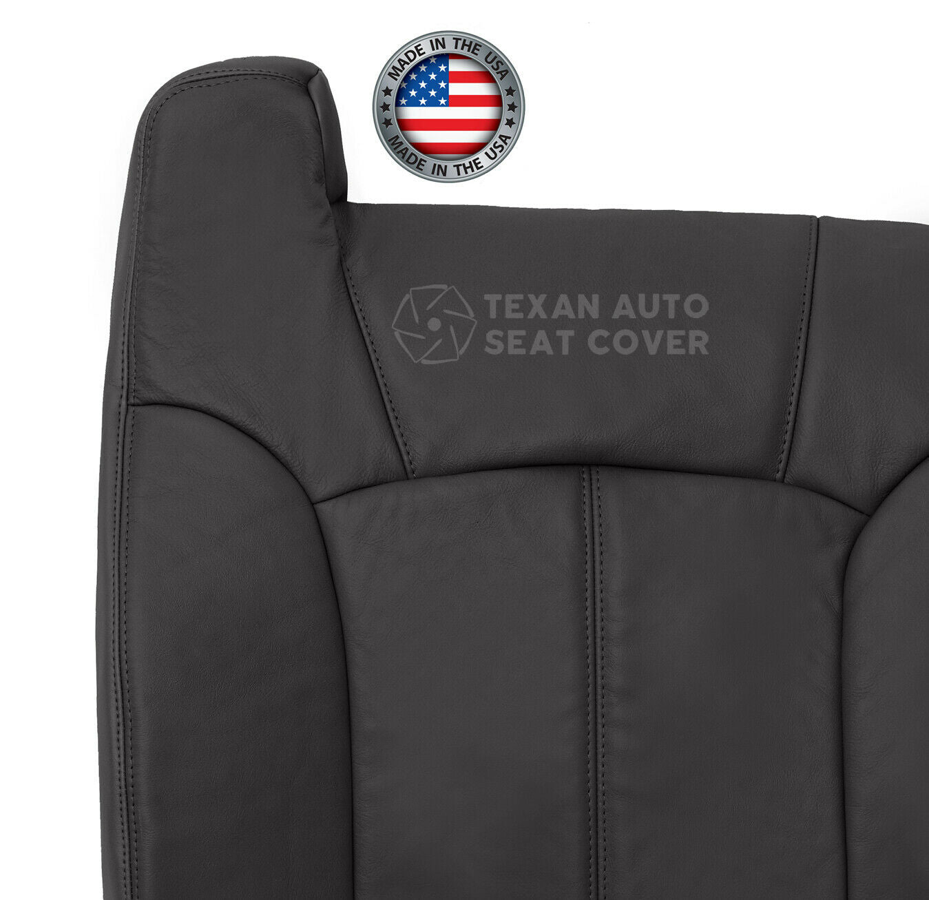2000 to 2002 Chevy Silverado Driver Side Lean Back Synthetic Leather Seat Cover Dark Gray