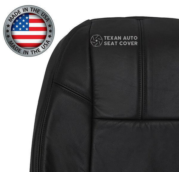 2007, 2008, 2009, 2010, 2011, 2012, 2013, 2014 GMC Sierra Denali, SLT, SLE, SL Passenger Side Lean Back Leather Replacement Seat Cover Black