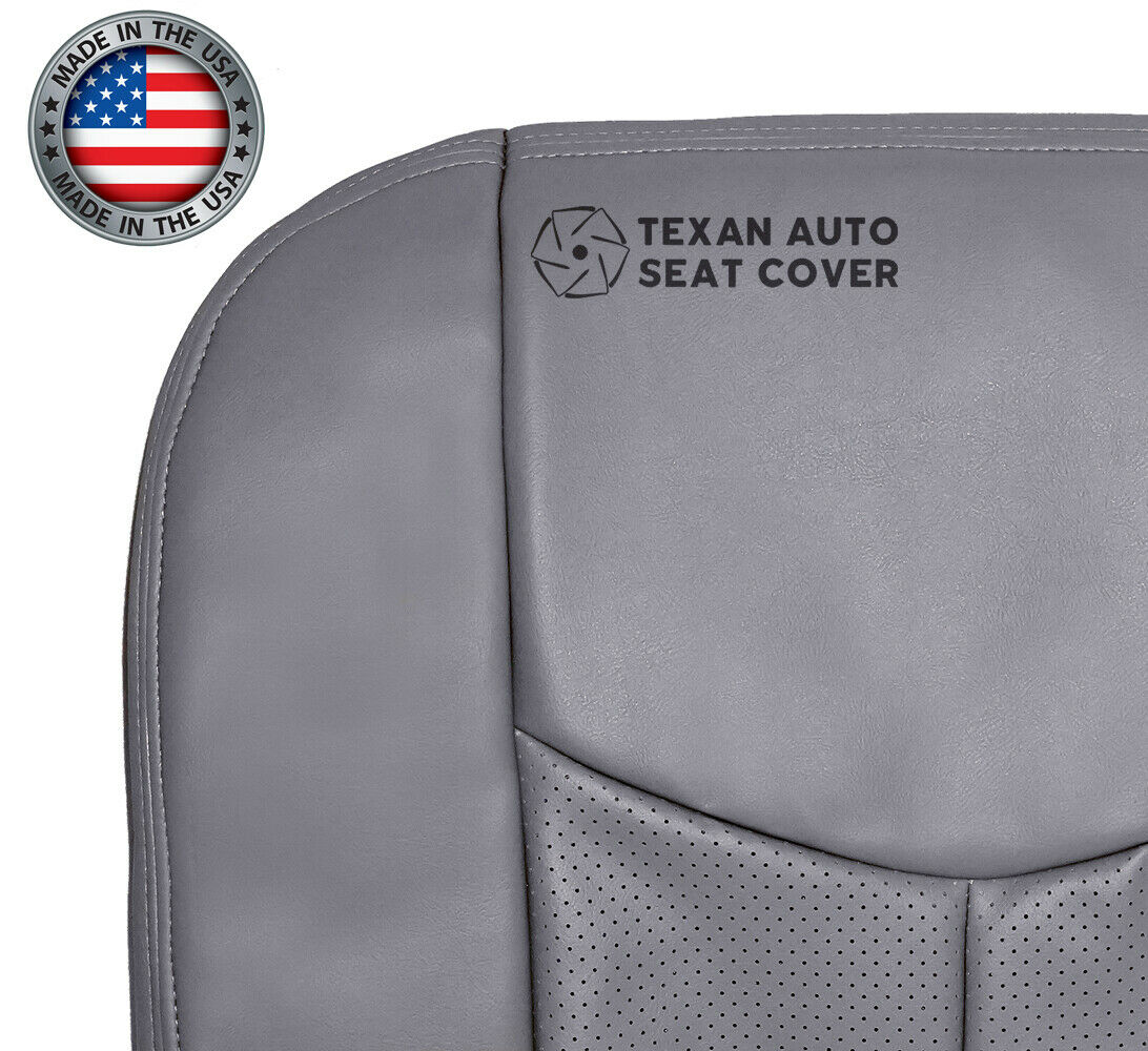 2003, 2004, 2005, 2006 Cadillac Escalade ESV, EXT Passenger Side Bottom Perforated Leather Replacement Seat Cover Gray