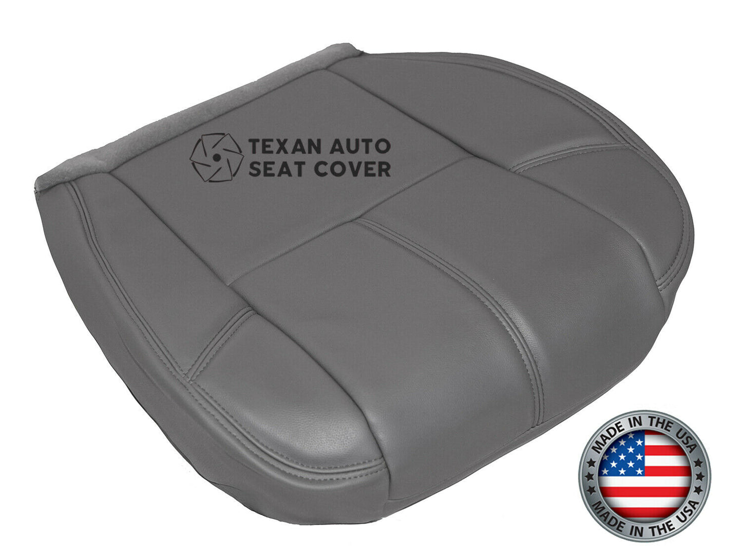 2007 to 2014 Chevy Silverado Work Truck Driver Side Bottom Synthetic Leather Replacement Seat Cover Dark Gray