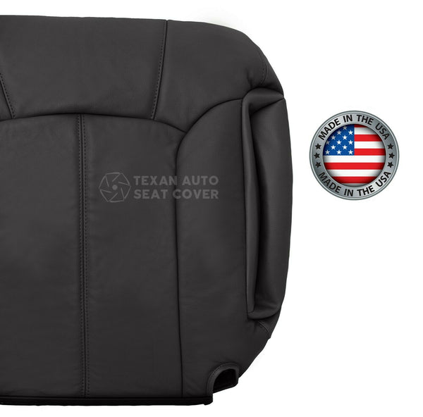 1999 to 2002 GMC Sierra Passenger Lean Back Synthetic Leather Replacement Seat Cover Dark Gray