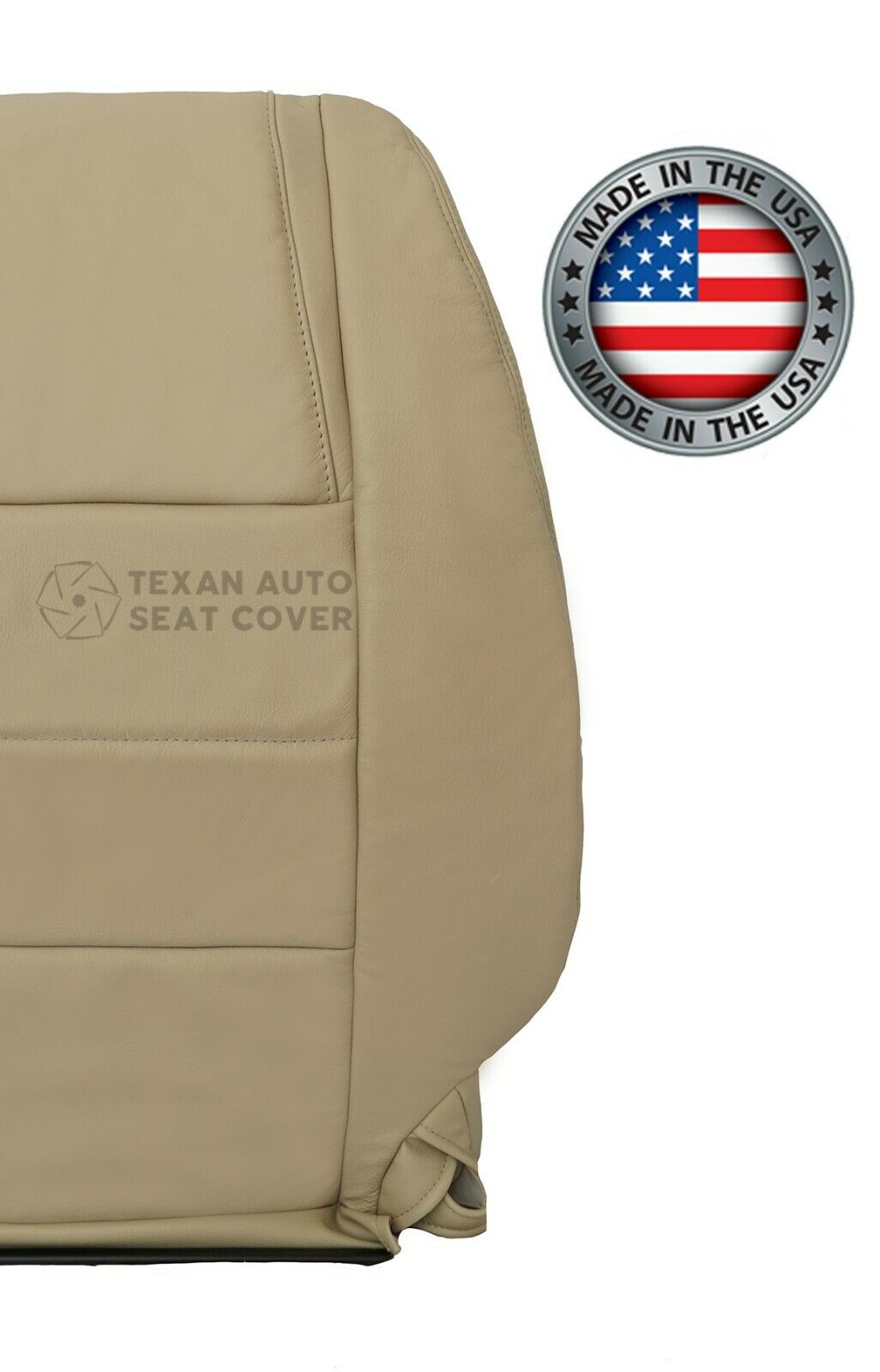 2005, 2006, 2007, 2008, 2009 Ford Mustang V6 Driver Side Lean Back Synthetic Leather Replacement Seat Cover Tan