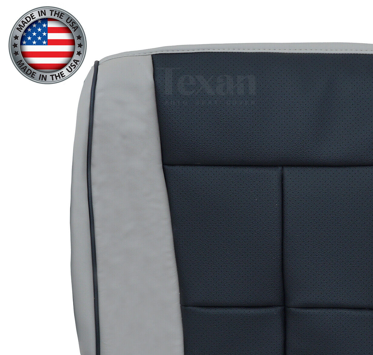 Fits 2007, 2008, 2009, 2010, 2011, 2012, 2013, 2014 Lincoln Navigator Driver Side Bottom Perforated Leather Seat Cover Gray/Black