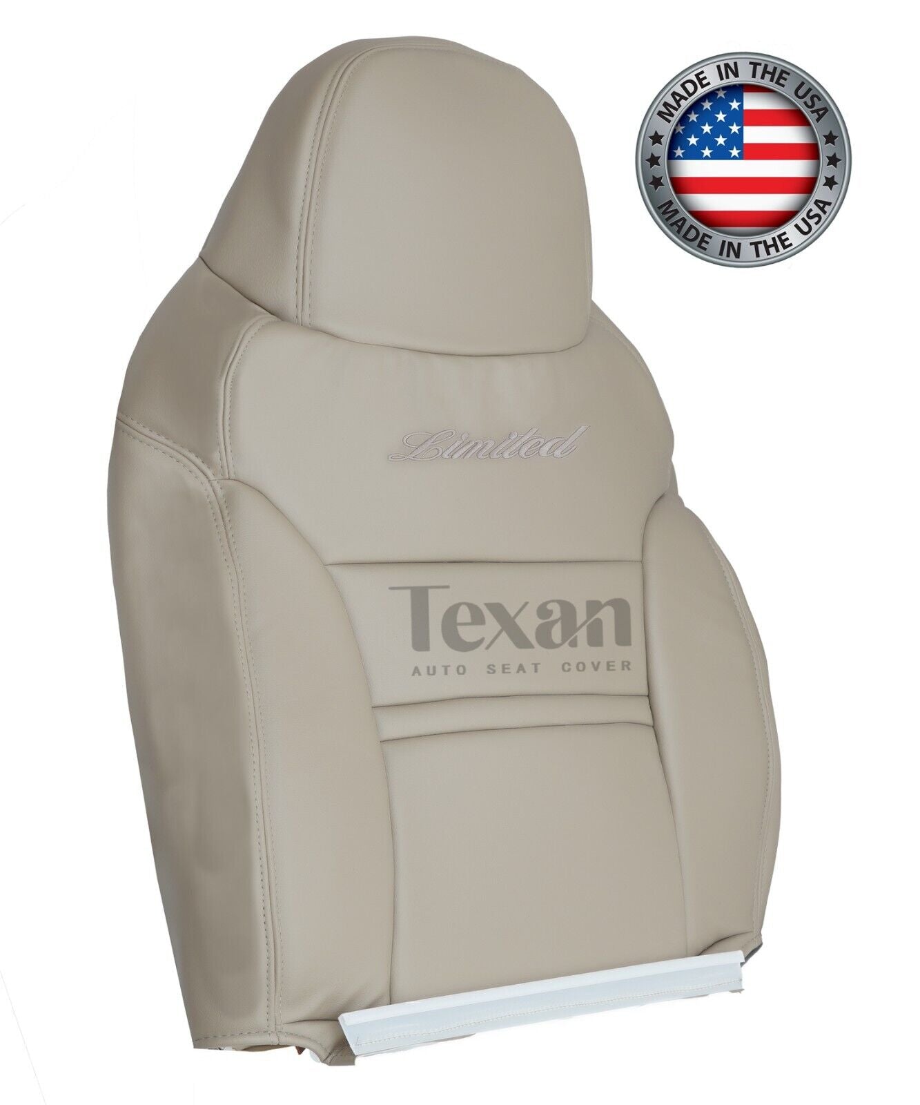 2000, 2001 Ford Excursion Limited Driver Side Lean Back Leather Replacement Seat Cover Tan