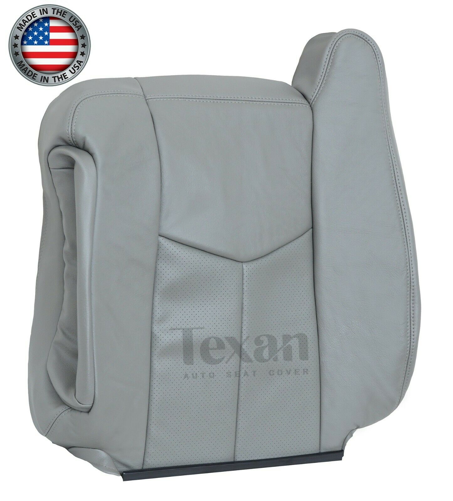 2003, 2004, 2005, 2006 Cadillac Escalade ESV, EXT Driver Side Lean Back Perforated Leather Replacement Seat Cover Gray