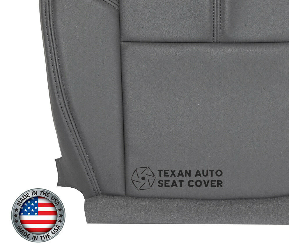2007 to 2014 Chevy Silverado Work Truck Passenger Side Bottom Synthetic Leather Replacement Seat Cover Dark Gray