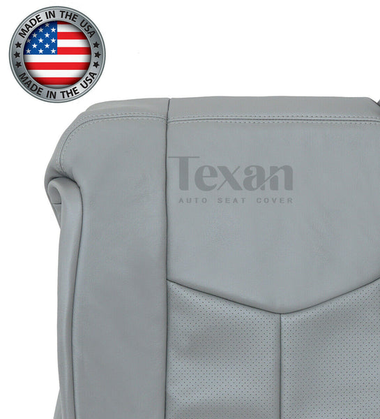 2003, 2004, 2005, 2006 Cadillac Escalade ESV, EXT, 2WD 4X4 AWD Passenger Side Lean Back Perforated Leather Replacement Seat Cover Gray