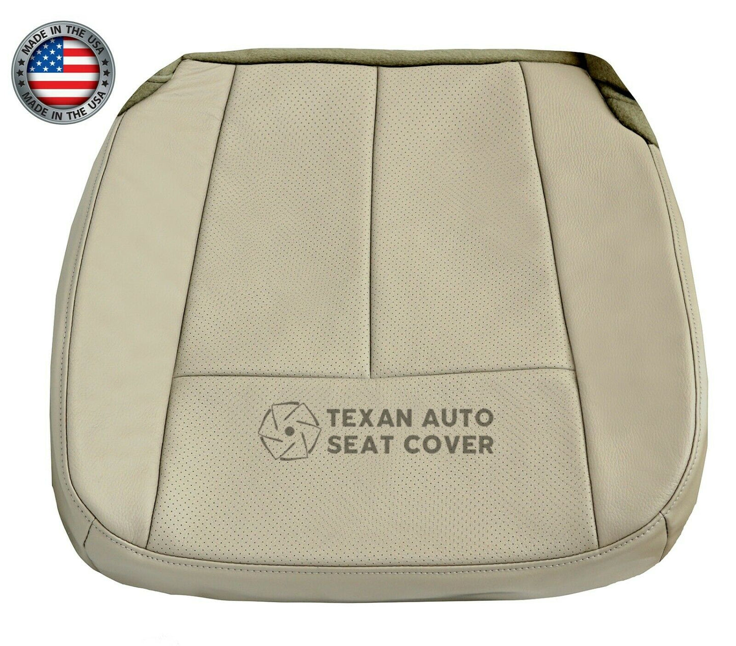 2007 to 2014 Ford Expedition Driver Side Bottom Perforated Leather Replacement Seat Cover Tan