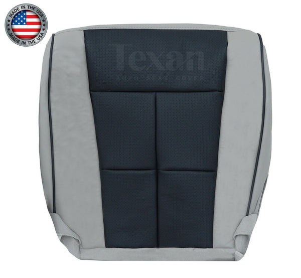 Fits 2007, 2008, 2009, 2010, 2011, 2012, 2013, 2014 Lincoln Navigator Passenger Side Bottom Perforated Leather Seat Cover Gray/Black