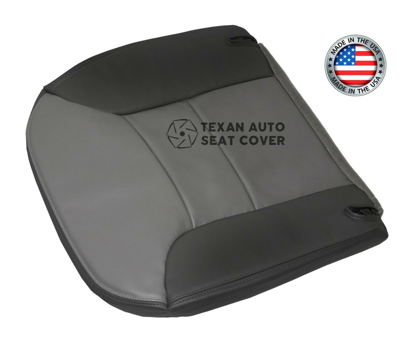 1999, 2000 Chevy Tahoe Limited, Z71 -Driver Side Bottom Leather Replacement Seat Cover 2 Tone Gray