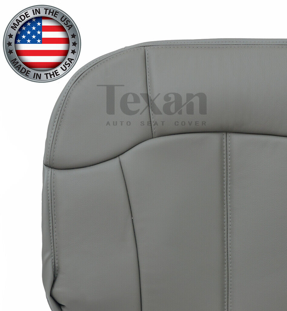 1999 to 2002 GMC Sierra Passenger Side Bottom Synthetic Leather Replacement Seat Cover Gray