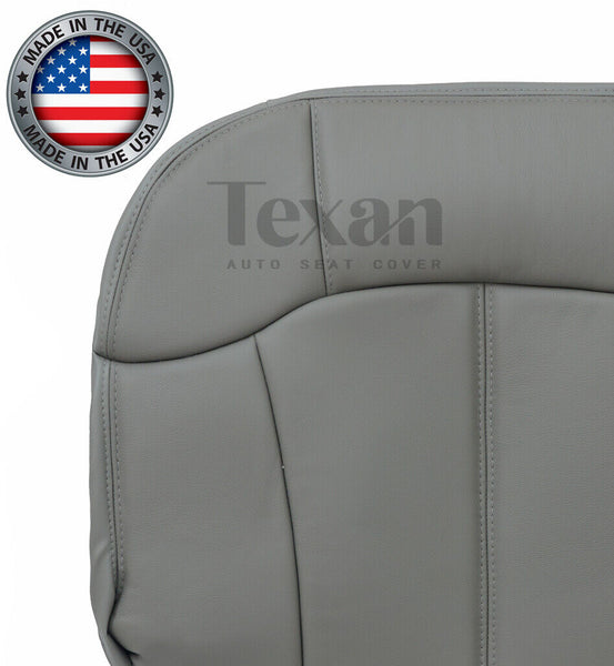 1999 to 2002 GMC Sierra Passenger Side Bottom Synthetic Leather Replacement Seat Cover Gray