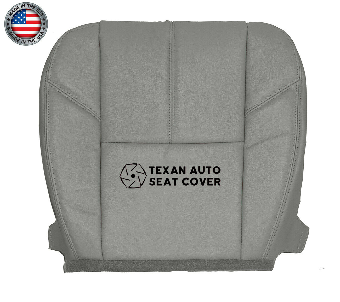 2007 to 2014 Chevy Silverado Driver Bottom Leather Seat Cover Gray