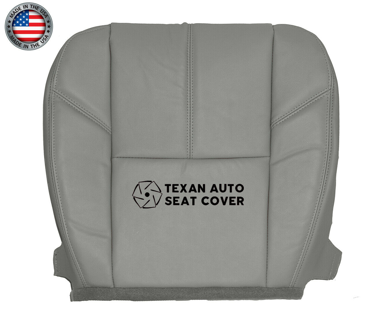 2007, 2008, 2009, 2010, 2011, 2012, 2013, 2014 Chevy Silverado 1500, 2500HD, 3500HD LT, LS, LTZ, Z71 Driver Bottom Leather Replacement Seat Cover Gray