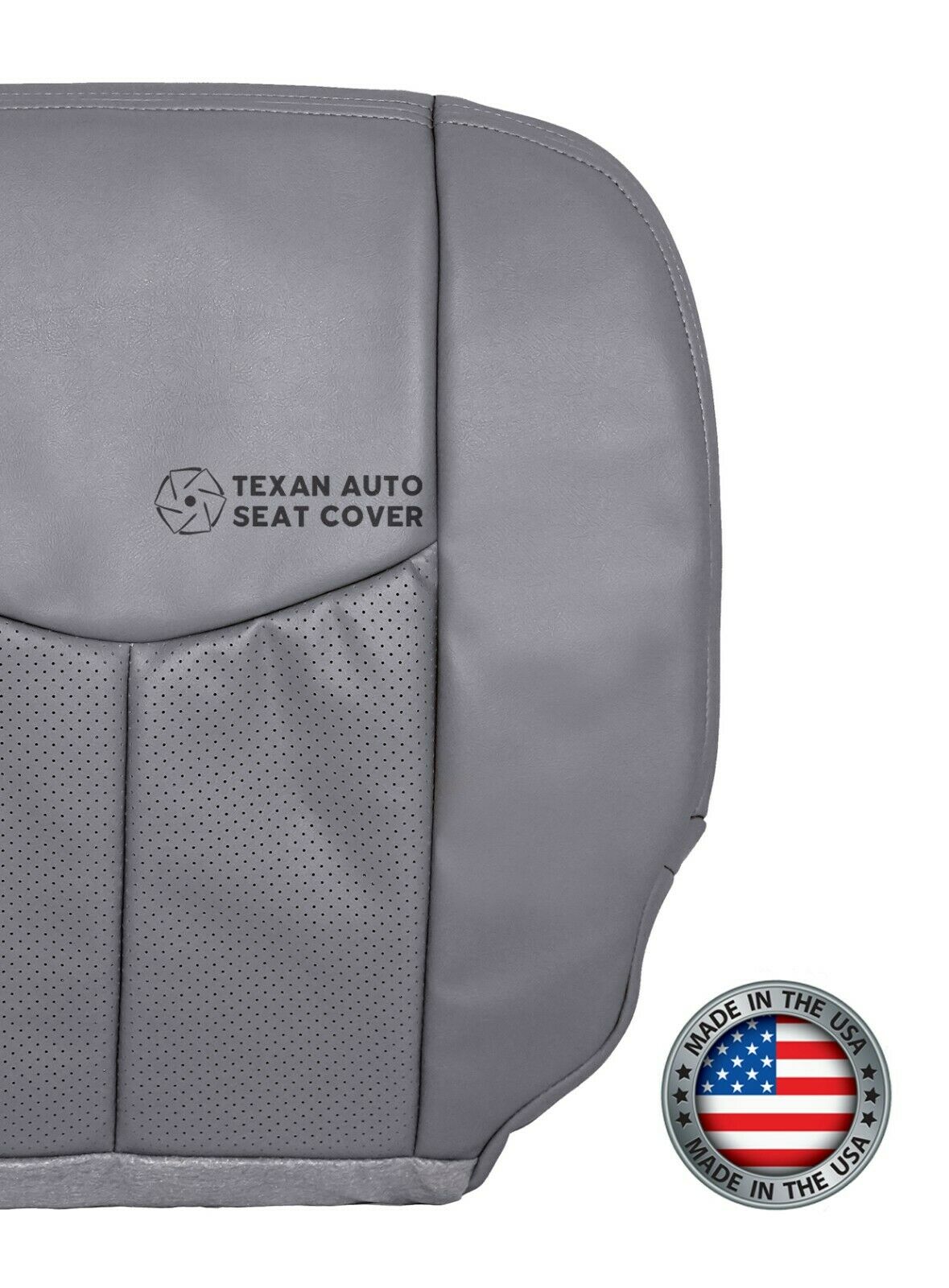 2003, 2004, 2005, 2006 Cadillac Escalade ESV, EXT Passenger Side Bottom Perforated Leather Replacement Seat Cover Gray