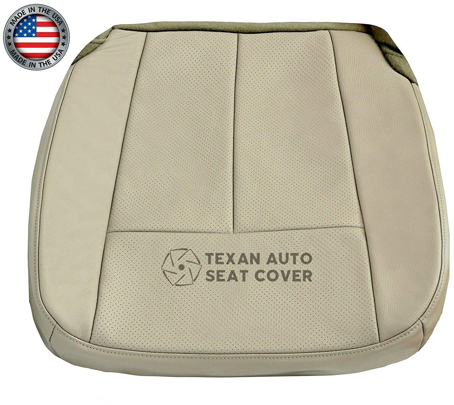 2007 to 2014 Ford Expedition Passenger Side Bottom Perforated Leather Replacement Seat Cover Tan