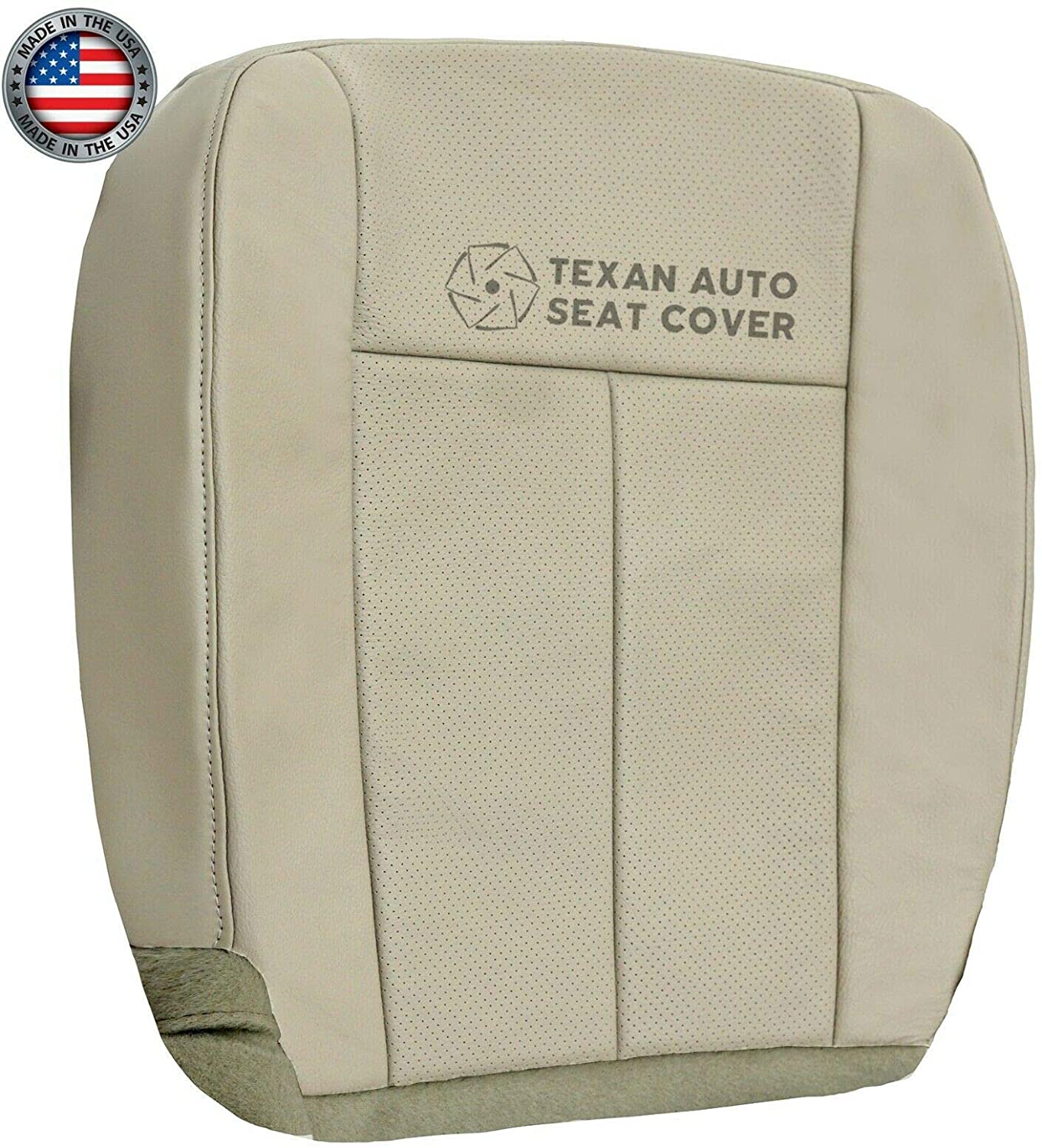 2007 to 2014 Ford Expedition Passenger Side Bottom Perforated Leather Replacement Seat Cover Tan