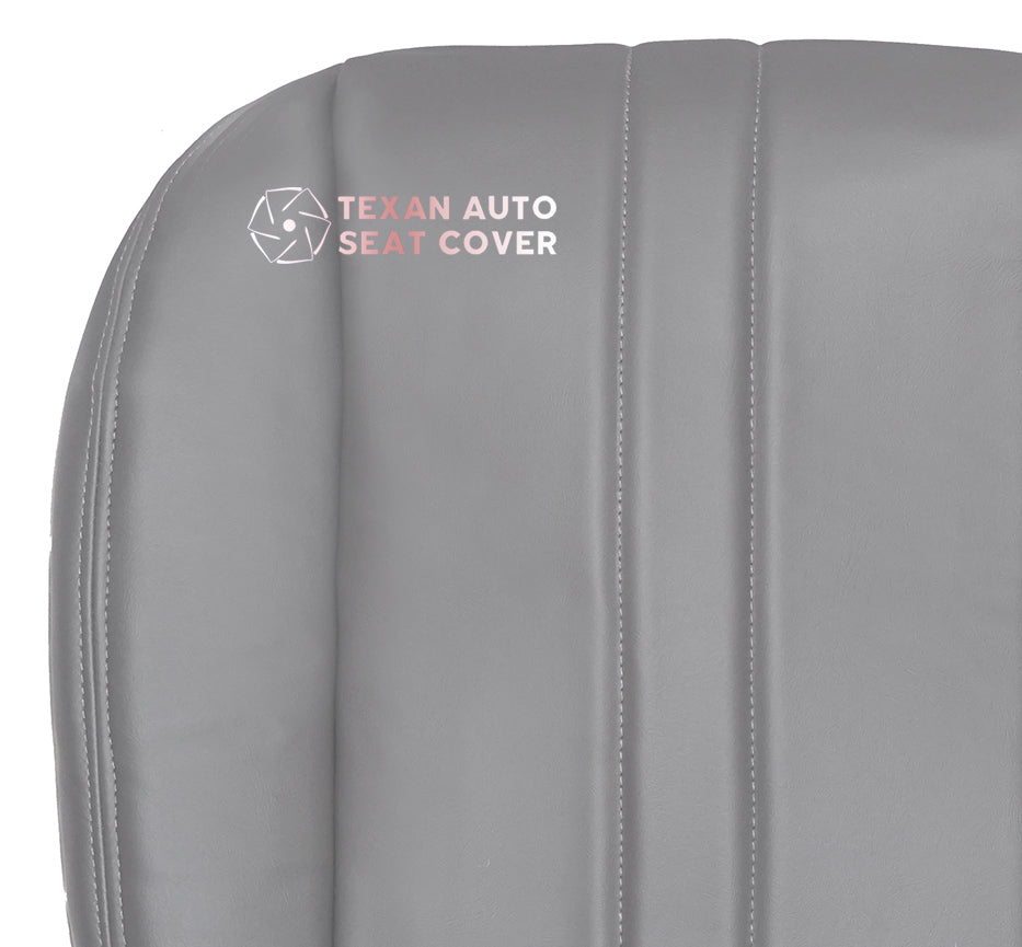 1997 to 2002 Chevy Express Van Driver Side Bottom Synthetic Leather Replacement Seat Cover Gray
