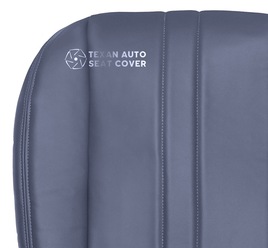 1997 to 2002 Chevy Express Driver Side Bottom Synthetic Leather Replacement Seat Cover Blue