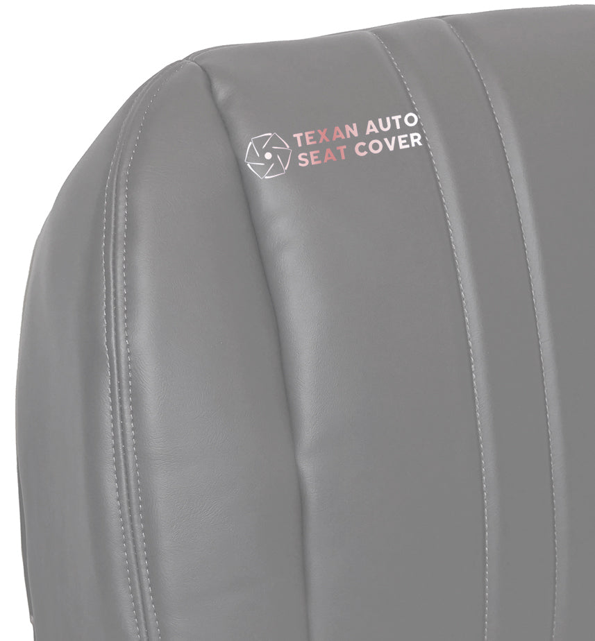 1997 to 2002 Chevy Express Van Driver Side Bottom Synthetic Leather Replacement Seat Cover Gray