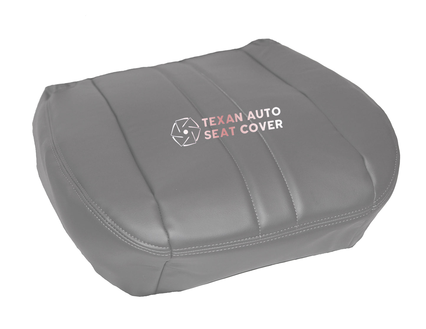 1997 to 2002 Chevy Express Van Driver Side Bottom Synthetic Leather Replacement Seat Cover Gray