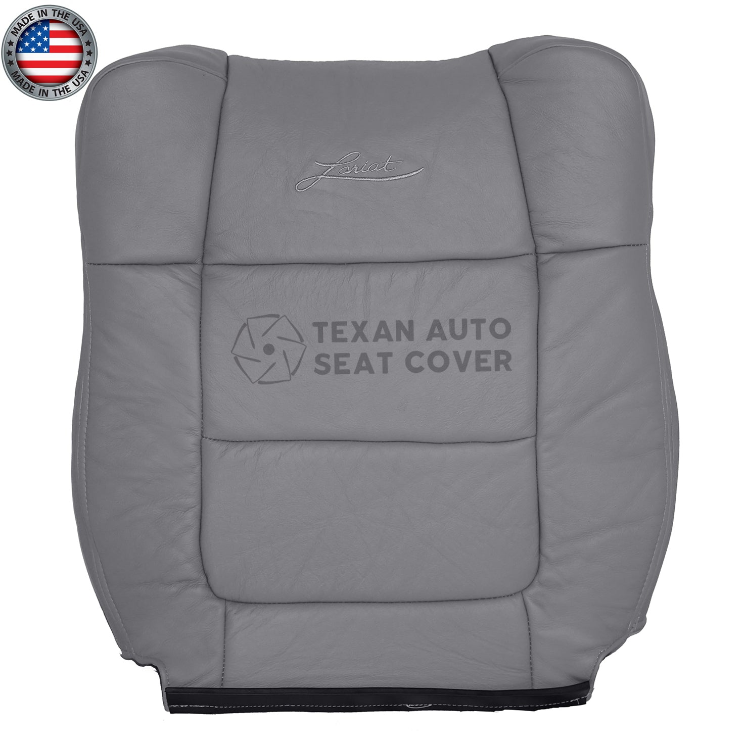 2001, 2002 Ford F150 Lariat Passenger Lean Back Synthetic Leather Seat Cover Gray