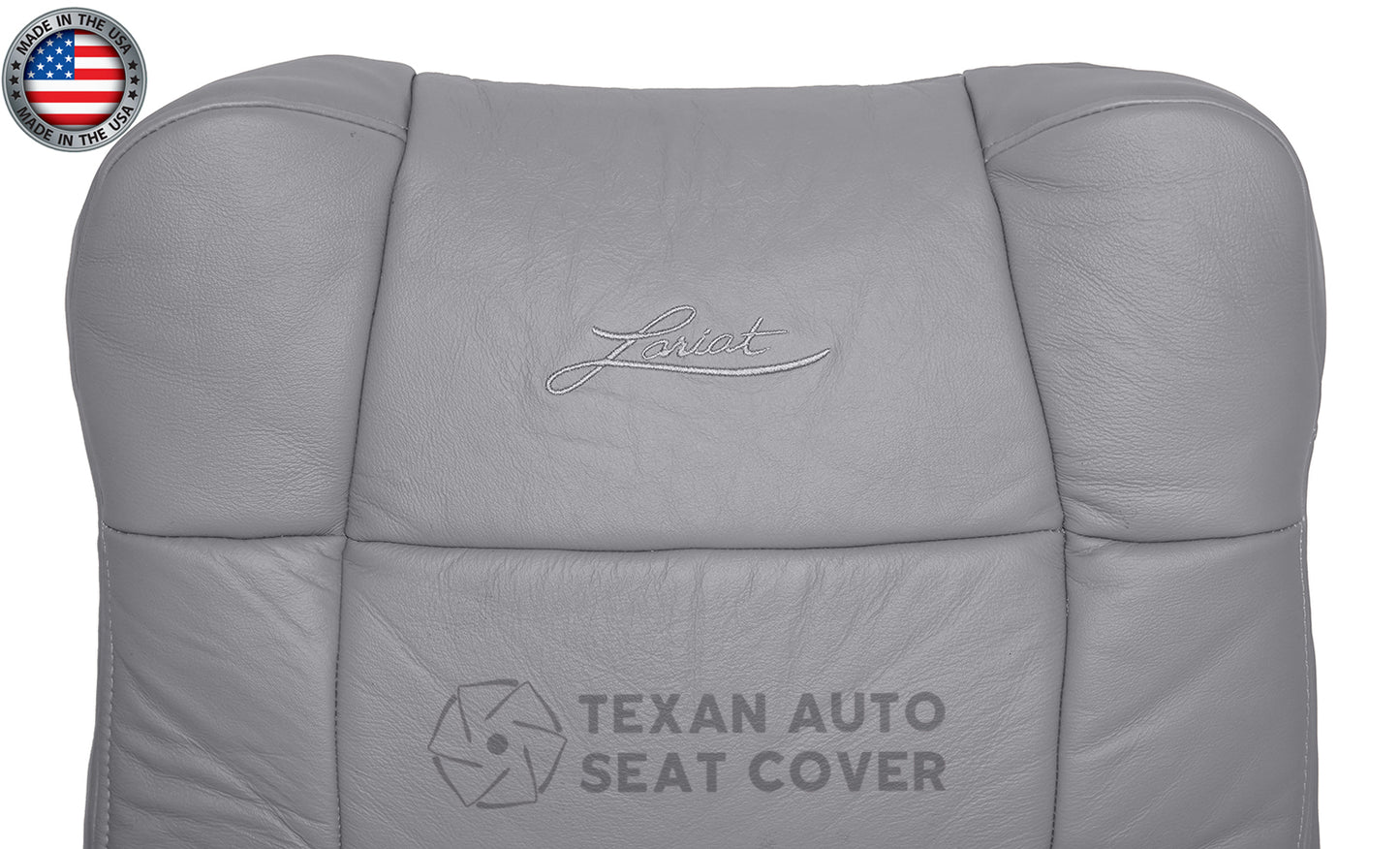 2001, 2002 Ford F150 Lariat Single Cab , Super Crew, Crew Cab Driver Lean Back Synthetic Leather Seat Cover Gray